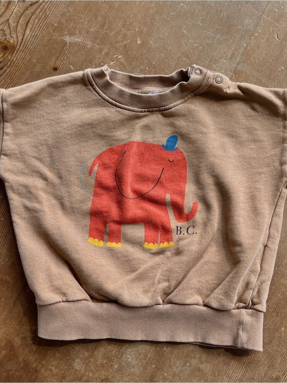 Bobo Choses Brown Sweatshirt with Red Elephant Print - 24 months/90 cm